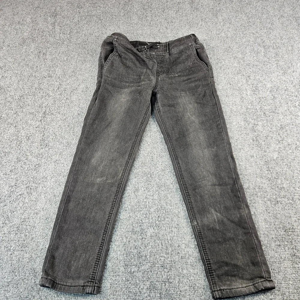 Joes Jeans Boys‎ Size 7 Faded Black Denim Pull On Elastic Waist Pants Drawstring